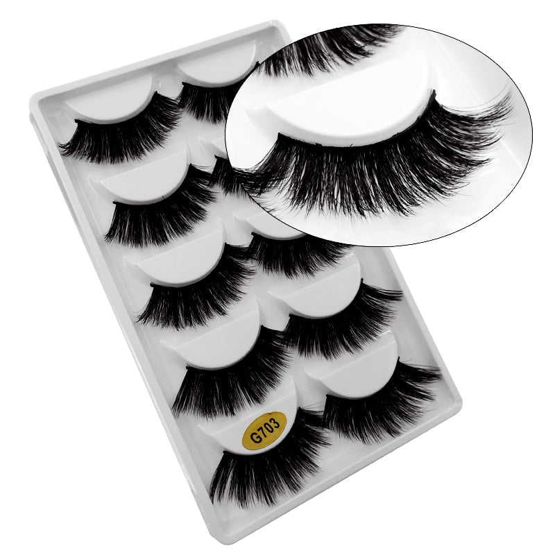 5 Pairs Multipack 3D Mink False Eyelashes.