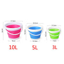 10L/5L/3L Collapsible silicone washing bucket with lid.