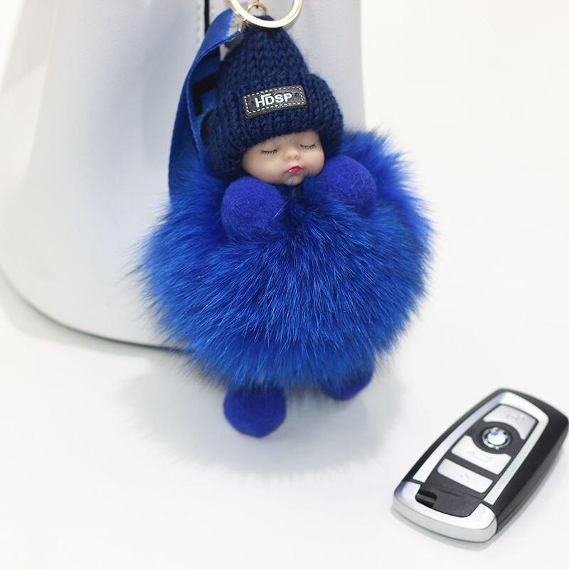 Pompom Cute Fluffy Plush Doll Keychains.