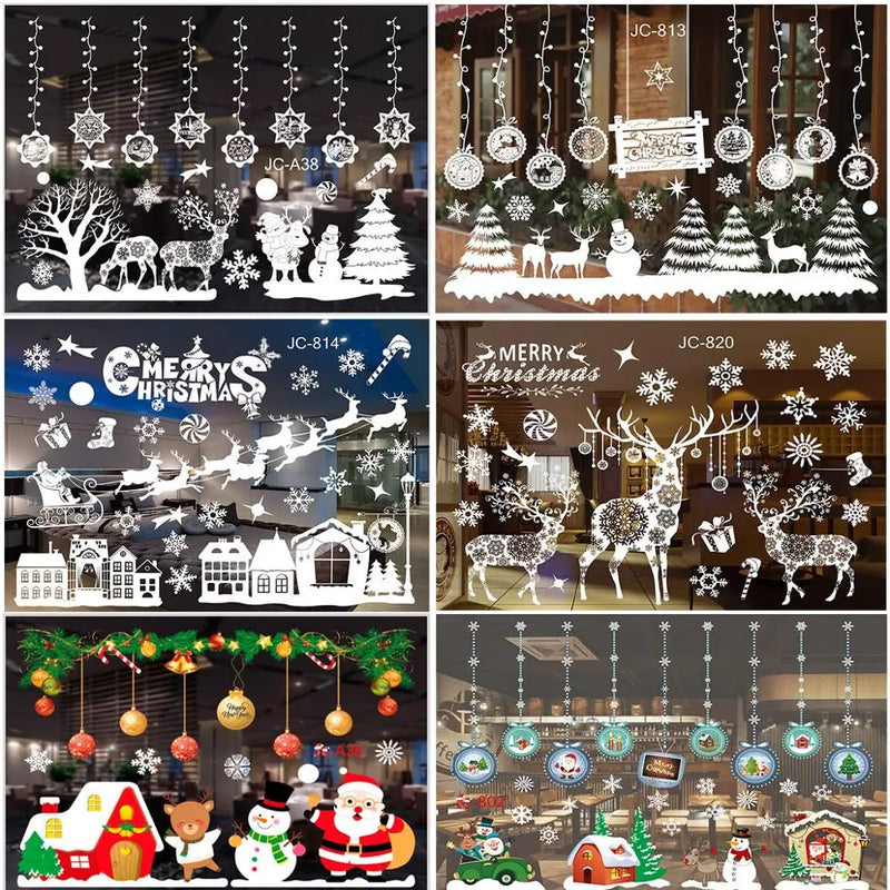 Variety Of Christmas Window Stickers.