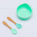 Babies Silicone Bowl, Fork, Spoon, OR  Cup and Straw With Suction Cup.