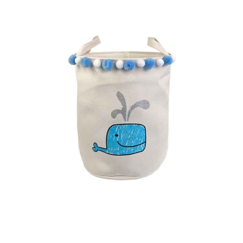 Foldable Canvas Cartoon Animal Laundry Basket OR Toy Storage.