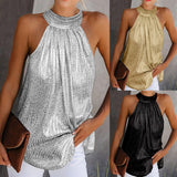 Women's Sleeveless Halter Neck Tank Tops.