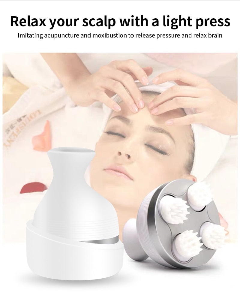 Wireless Waterproof Scalp Massage With Vibrating Deep Tissue Kneading.