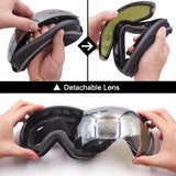 Double Layer, Anti-Fog UV400 Ski Goggles with Case.