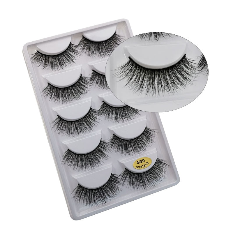 5 Pairs Multipack 3D Mink False Eyelashes.