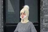 Women Wool Knitted Ski Hat.  Warm, thick scarf  to protect you from winter winds.