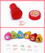 Children's 10pcs Assorted Self-ink Stamps For Scrapbooking Or Crafts.