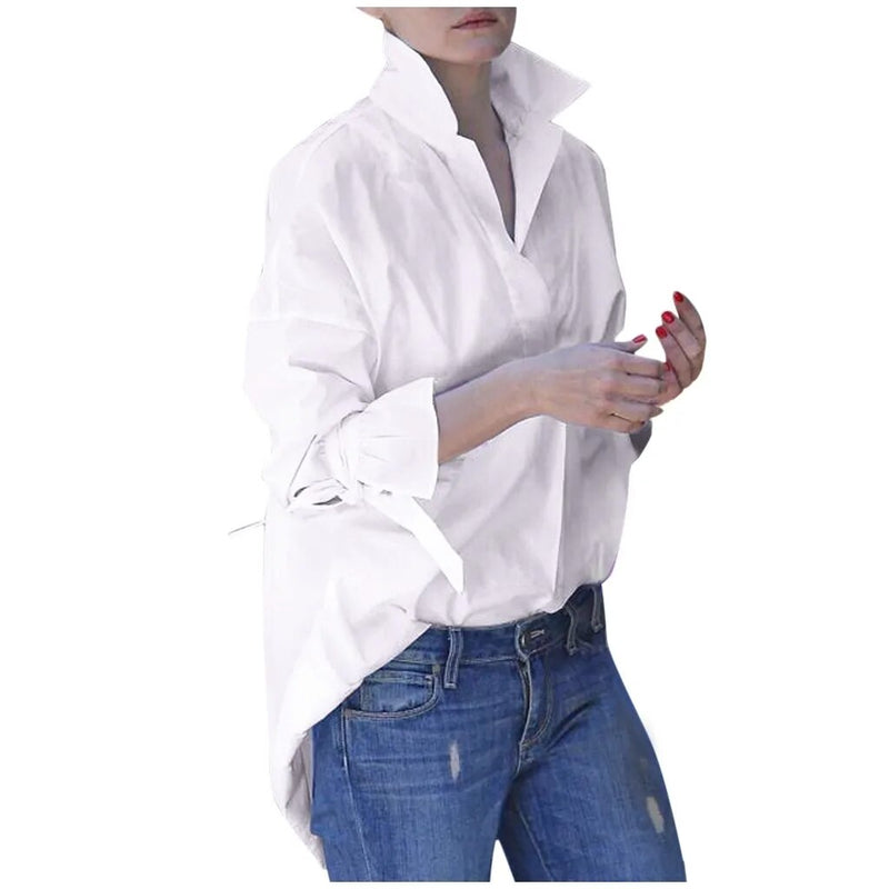 Women's Long Sleeve Solid Color Blouse.