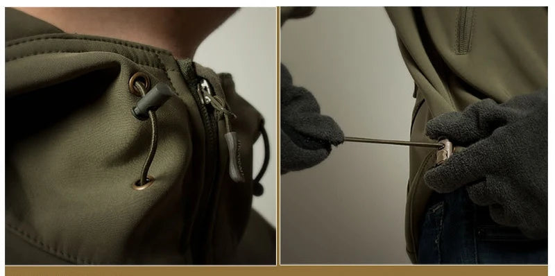 Men's Tactical Windproof/Waterproof Soft Shell Hooded Jacket