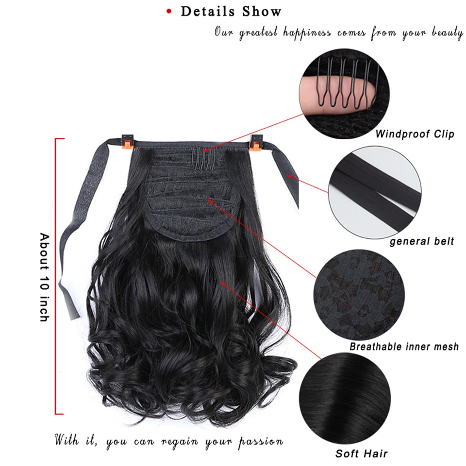 DIANQI  Curly synthetic heat resistant ponytail extension. Clips to your Natural Hair.