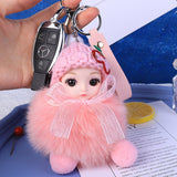 Pompom Cute Fluffy Plush Doll Keychains.