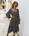 Elegant Ladies Long Sleeve Flower patterned Dress.