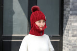 Women Wool Knitted Ski Hat.  Warm, thick scarf  to protect you from winter winds.