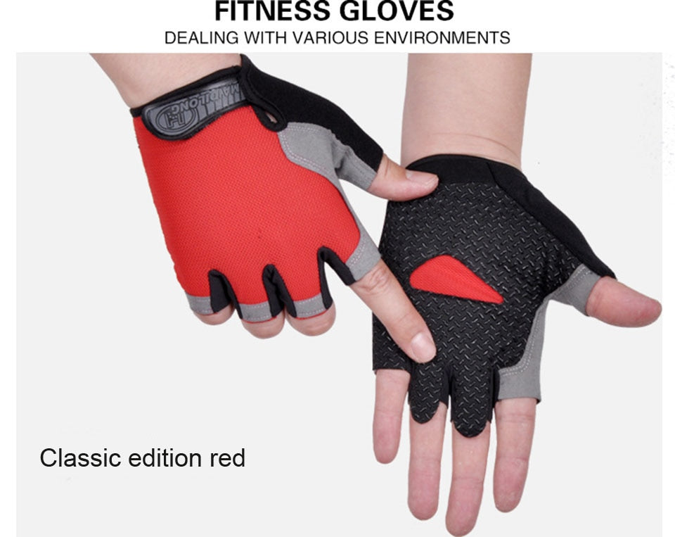 Anti-slip, Anti-sweat, Breathable Half Finger Sports Gloves for Men and Women.