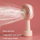 USB Rechargeable Handheld Mini cooling fan with water spray mist.