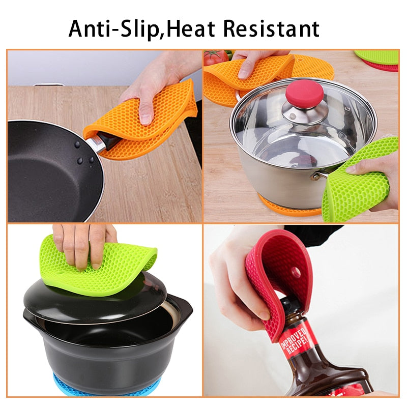 Multifunctional Round Heat Resistant Silicone Mat.  Can be used for Cup Coasters, Non-slip Pot Holder, Or Table Placemat.