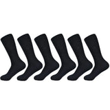 6 Pairs Men's Black Cotton Dress Socks.