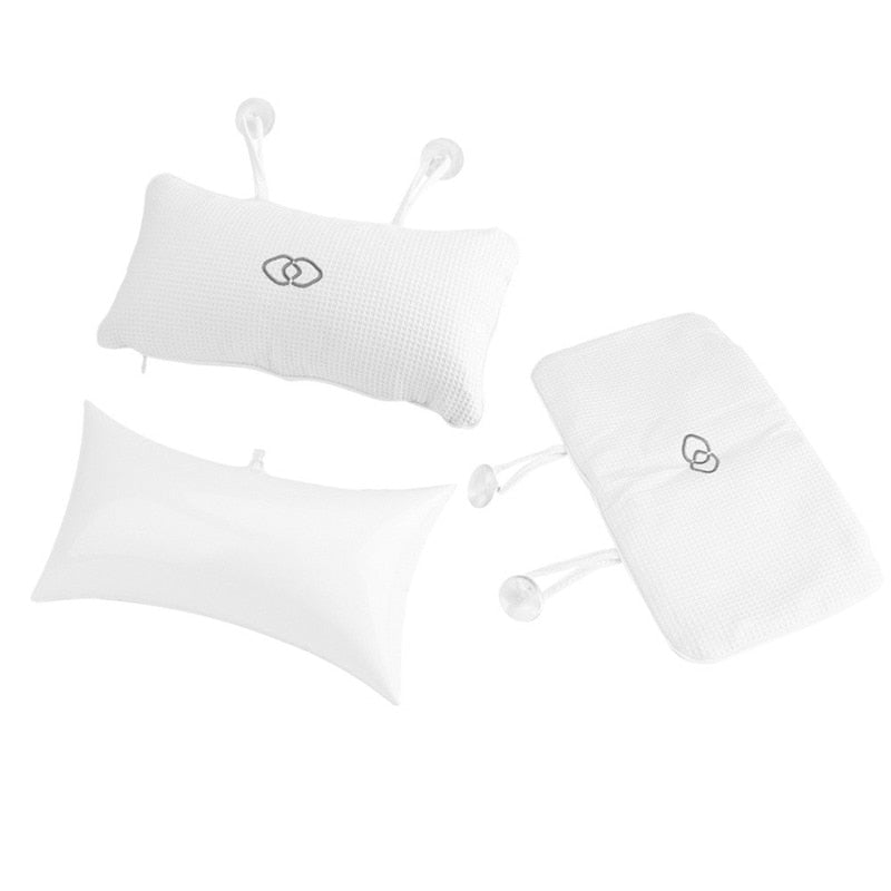 Non-Slip Bath Pillow with Suction Cups. Thick headrest to give your neck and back support.