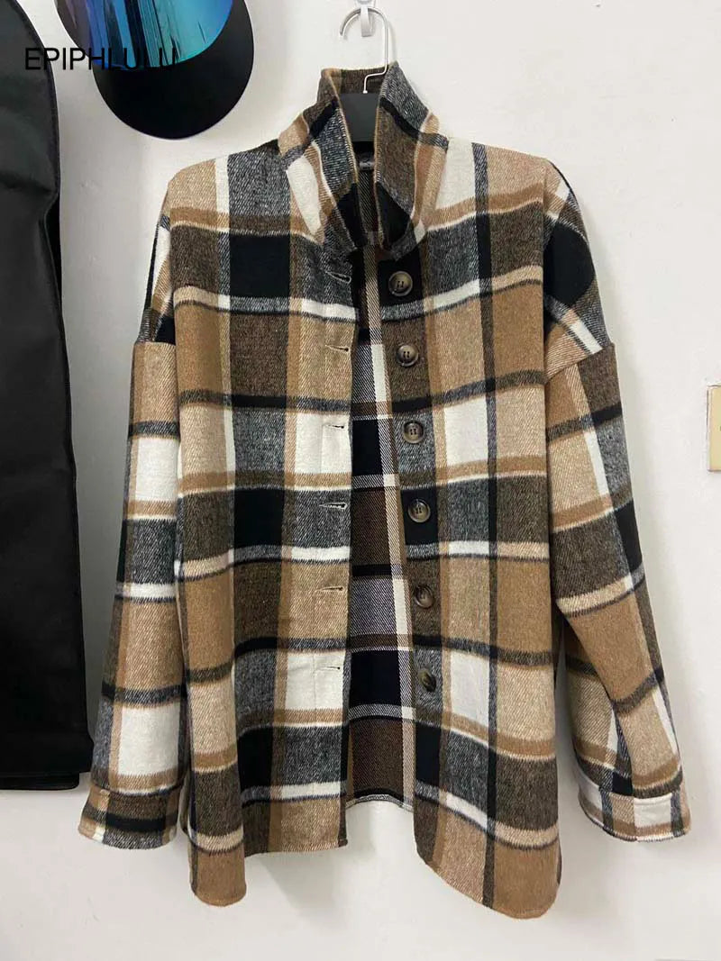 Women's Autumn Plaid Jacket.