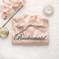 Short satin embroidered Bride and Bridesmaid bathrobe.