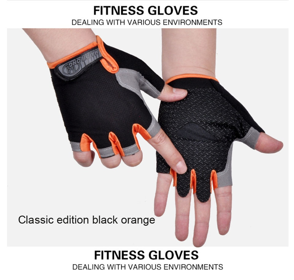 Anti-slip, Anti-sweat, Breathable Half Finger Sports Gloves for Men and Women.