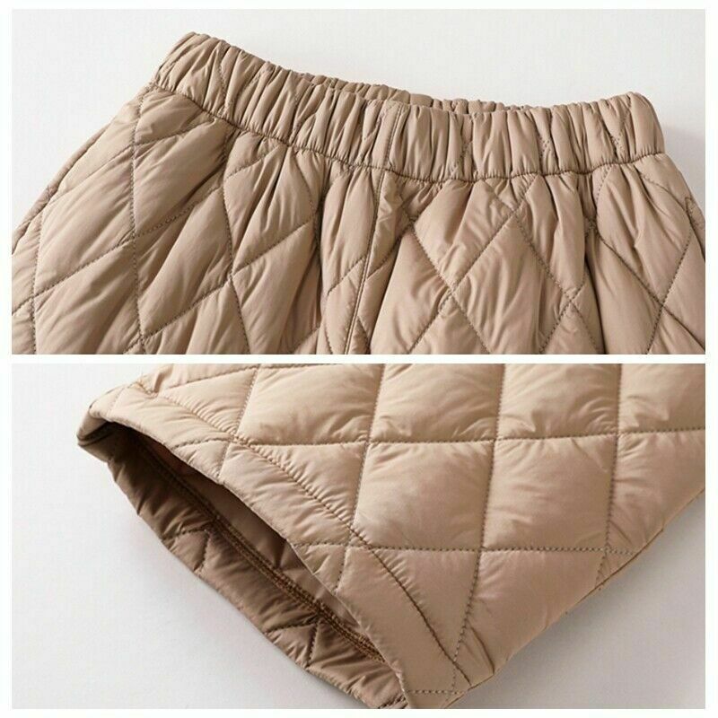 Warm Elastic Waist Cotton Quilted Pants.