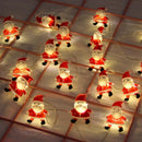 20 LED Lights 2M- Santa Claus, Snowman, Or Elk Christmas Garland.