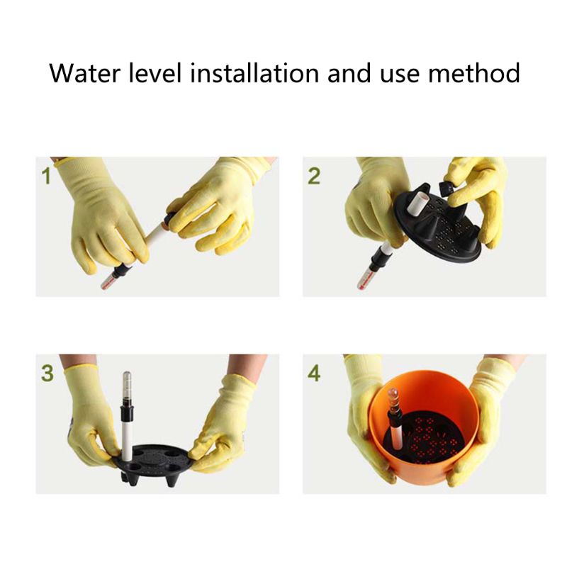 Self Watering indoor flower pots. Indicator measures water level.