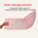 Infant hip rest and waist belt with plenty of storage.