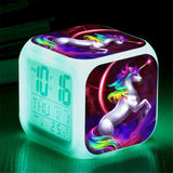 LED digital unicorn alarm clock and light.