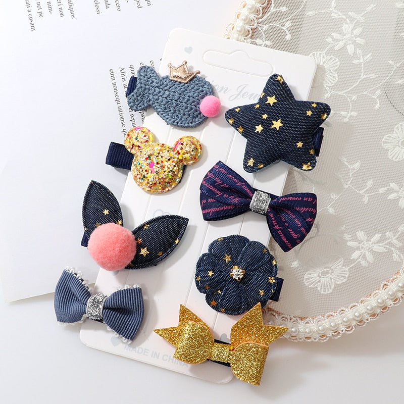 8Pcs hairclips set For Girls.