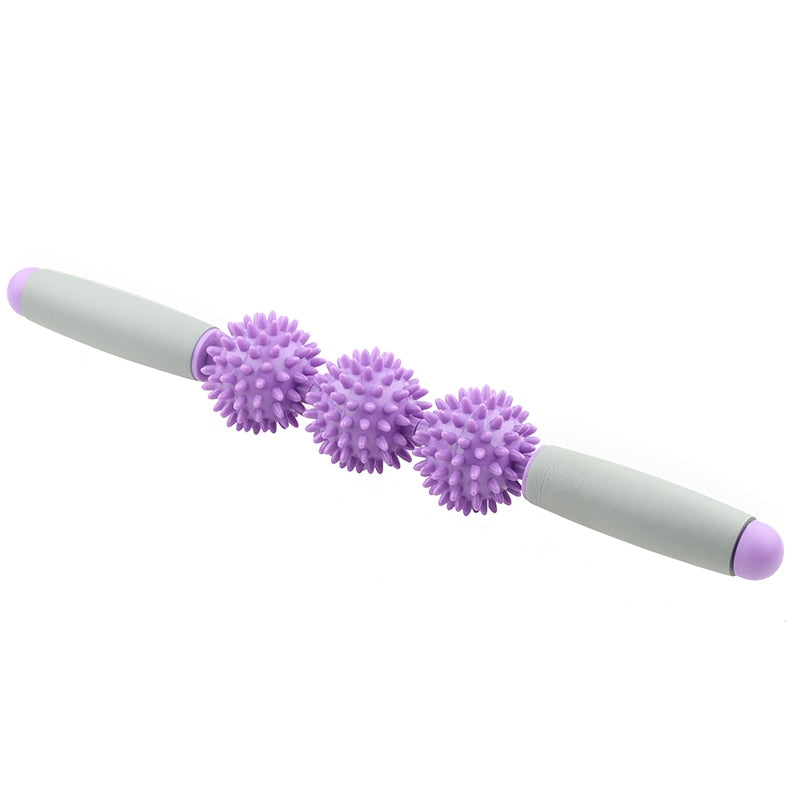 Muscle Massage Roller with three spiky balls.