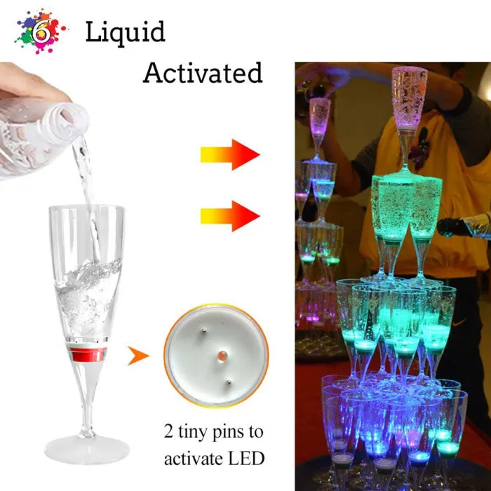 LED Liquid Activated Wine /Champagne Glass