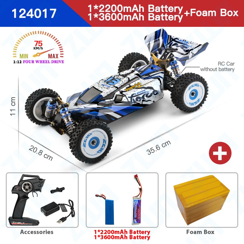 Remote Control Electric High Speed Off-Road Drift  124017 124016 2.4G RC Car 1:14 4WD 75KM/H