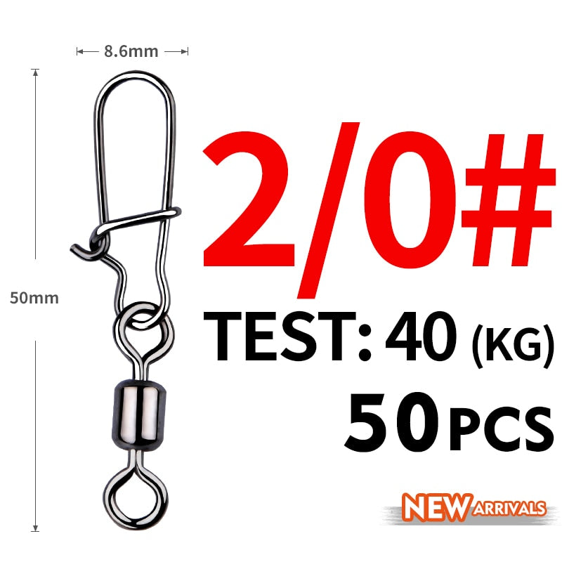 MEREDITH 50PCS Steel Aloy fishing connector. These quick links keeps your fishing line from getting tangled.