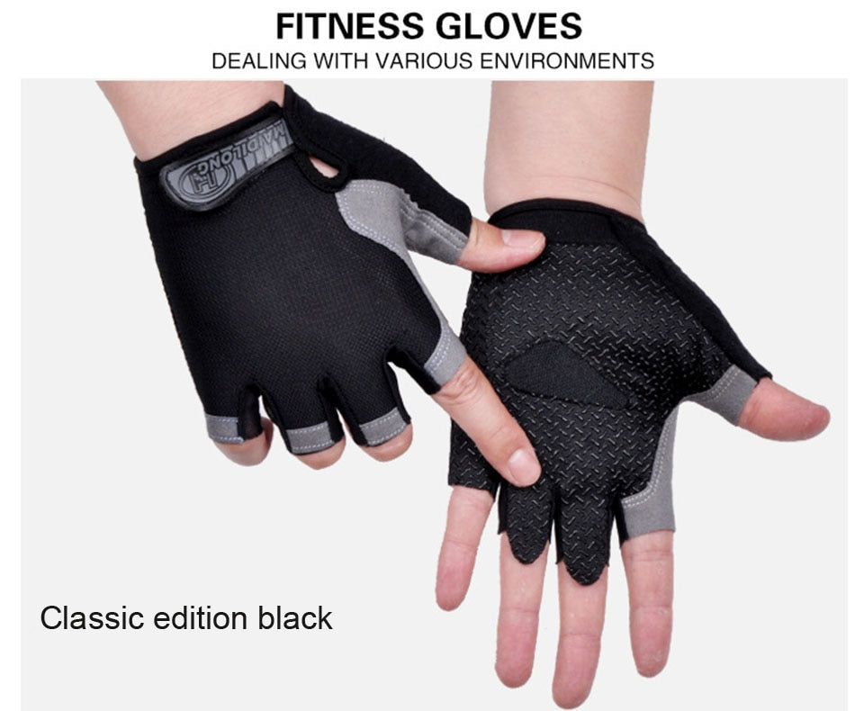 Anti-slip, Anti-sweat, Breathable Half Finger Sports Gloves for Men and Women.