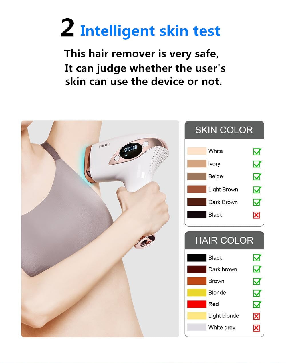 Laser hair removal with ice cooling handset.