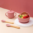 Babies Silicone Bowl, Fork, Spoon, OR  Cup and Straw With Suction Cup.