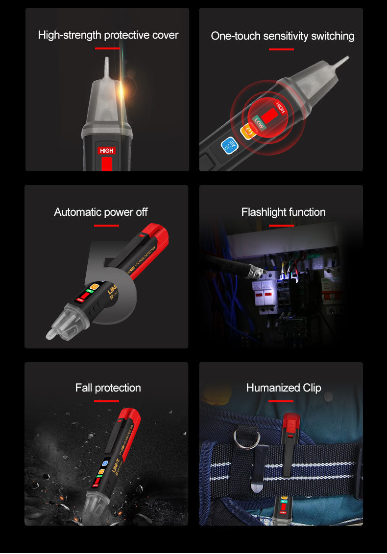 UNI-T AC Voltage Detector.  Electric LED tester pen. 12V- 1000V