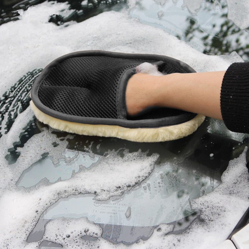 Soft Wool  Washing Gloves for Cleaning Motorcycles or Cars.