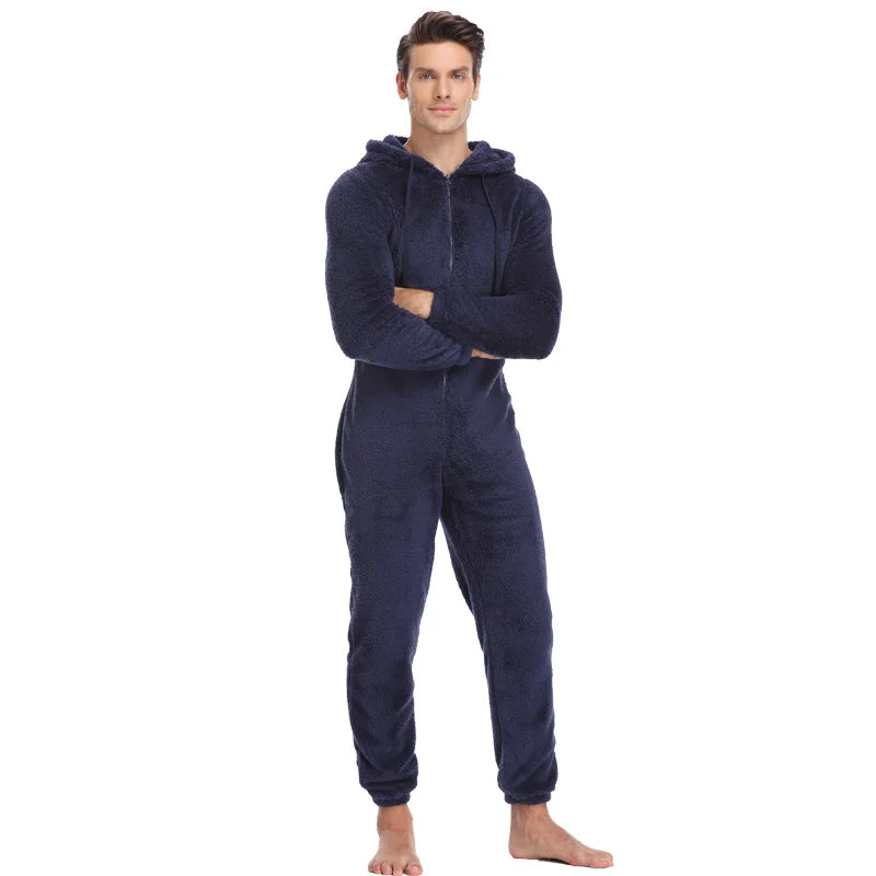 Men's Winter Warm Fleece Sleepwear Onesie