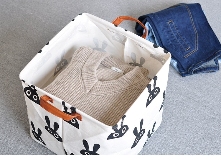 Cube Shaped Folding, Waterproof Storage Basket With Handles.