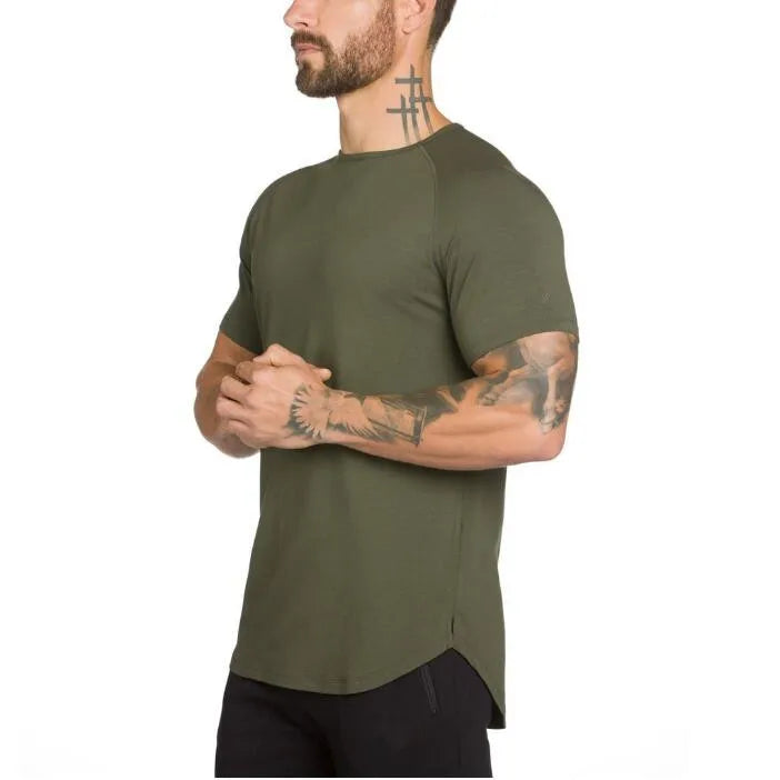 Men's Short Sleeve Extra longline T shirt