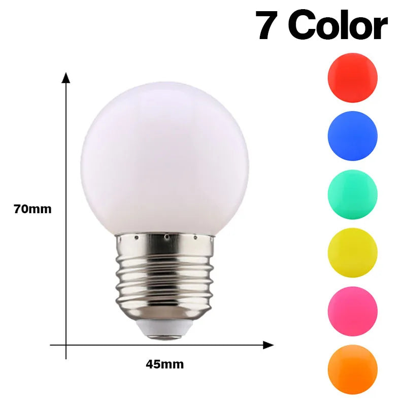 LED Bulbs E27 220V G45 7 Colors