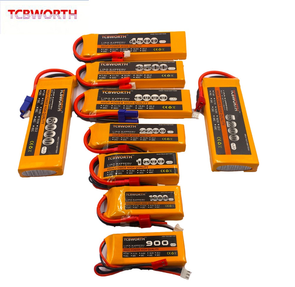 3S RC LiPo Battery 3S 11.1V 1300 1500 1800 2200 2600 3000 3500 4200 6000mAh 25C 35C 60C For RC Airplane Drone Boat 11.1V LiPo 3S