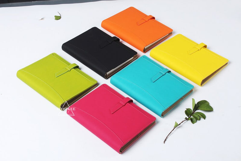 Macaron leather binder notebook organizer. Great for office and school planning.