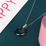 Women's Circle Ceramic Pendent Necklace