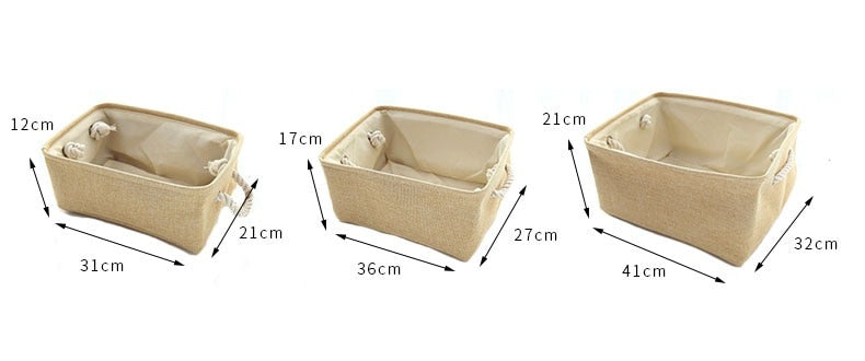 Cotton Linen Folding Storage Baskets.  Great For Organizing Kids Toys Or Laundry.