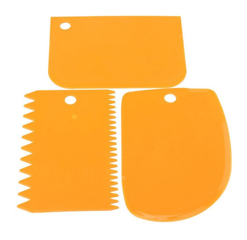 3pcs/Set Plastic Baking Spatulas For Cakes and Pastries.